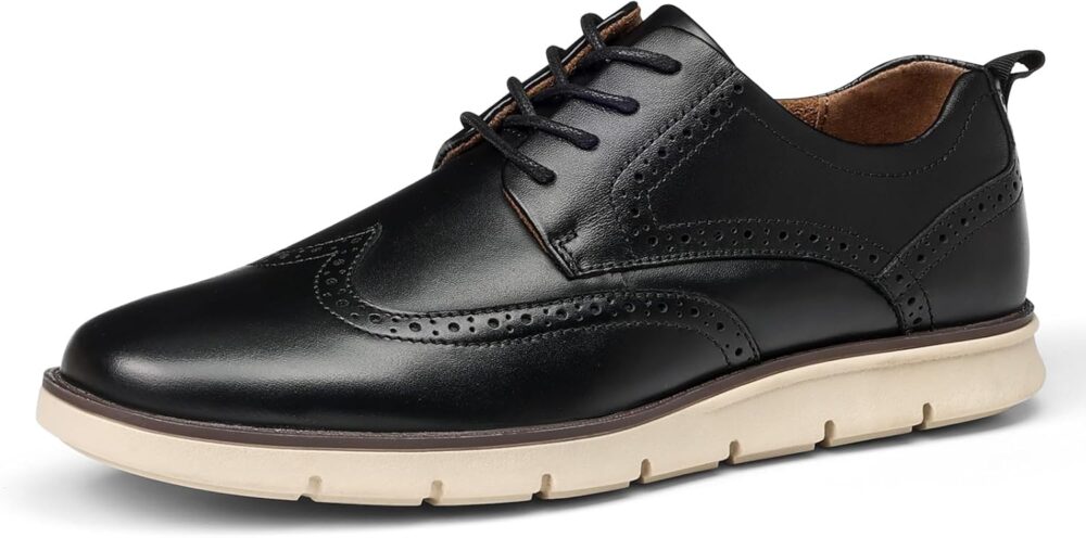 Mens Dress Shoes Genuine Leather  Mens Casual Dress Shoes Comfortable Business Casual Formal Oxford Sneakers for Men