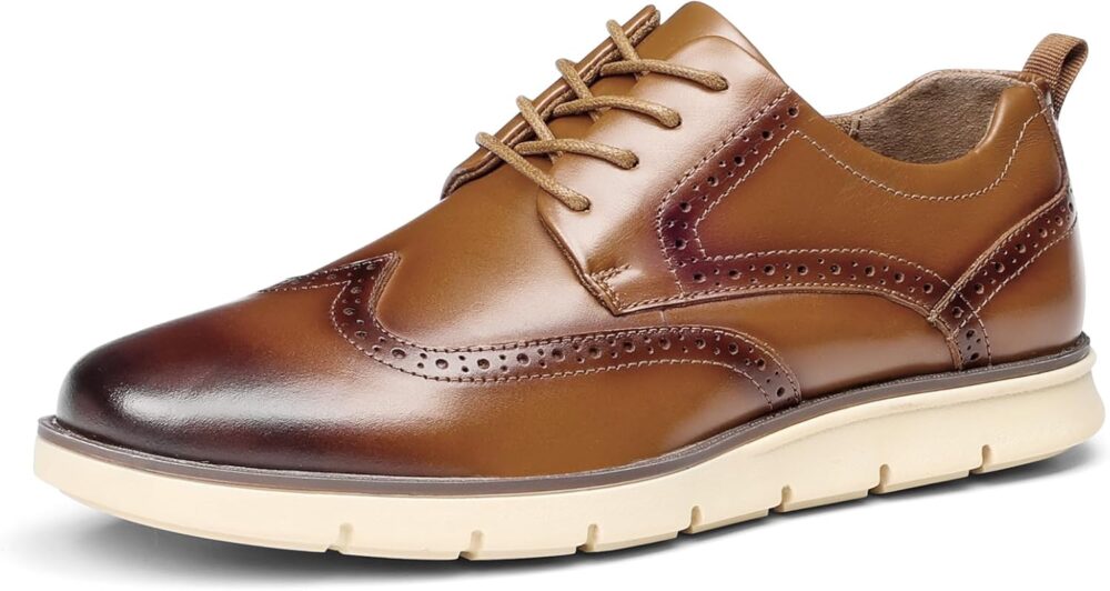 Mens Dress Shoes Genuine Leather  Mens Casual Dress Shoes Comfortable Business Casual Formal Oxford Sneakers for Men