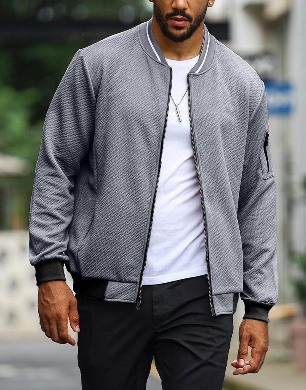 Mens Loose Fit Lightweight Jacket Casual Stylish bomber Jacket - Image 2