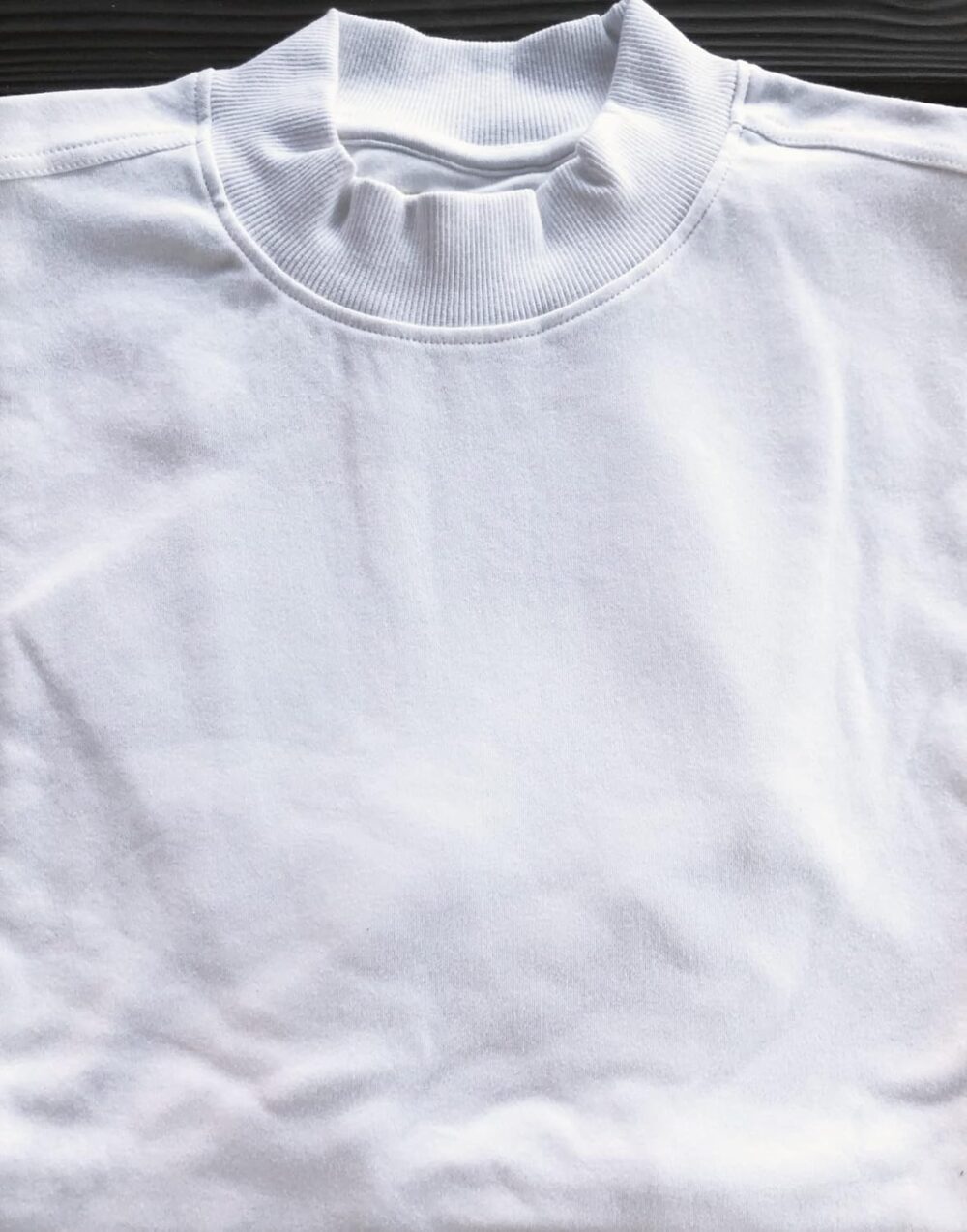 100% Cotton Mock Turtleneck Shirt Short Sleeved Pre-Shrunk 4 Colors - Image 2