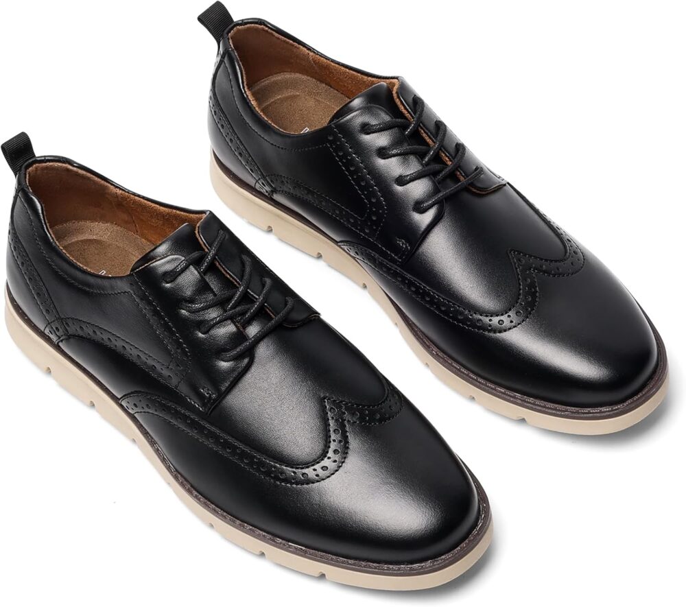 Mens Dress Shoes Genuine Leather  Mens Casual Dress Shoes Comfortable Business Casual Formal Oxford Sneakers for Men - Image 2