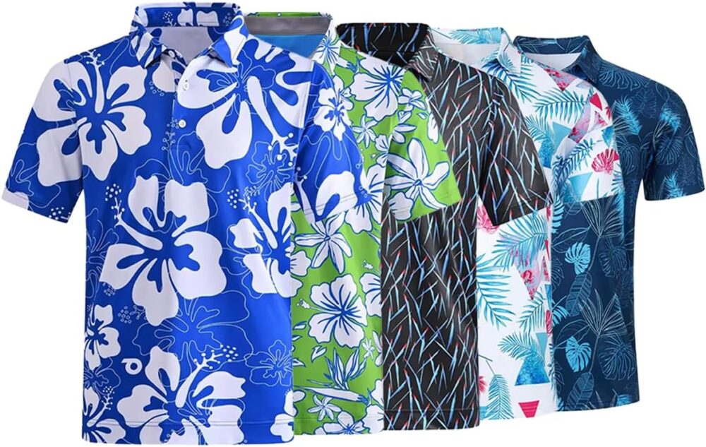 Summer Golf Men Short-Sleeved Polo Shirt Loose, Comfortable and Breathable with Moisture Wadded Sweat Printed Jersey - Image 2